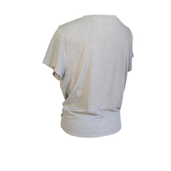 Madewell Gray Cotton Tie-front T-shirt Tee Size Large - Picture 3 of 4